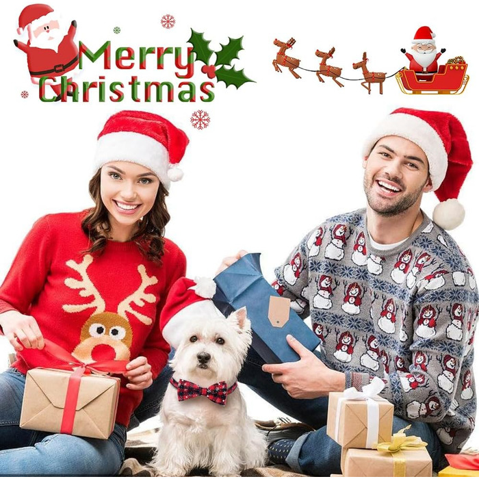 Нашийник для собак та котів на Новий рік з бантиком, регульований, прикрашений сніжинкою, розмір S