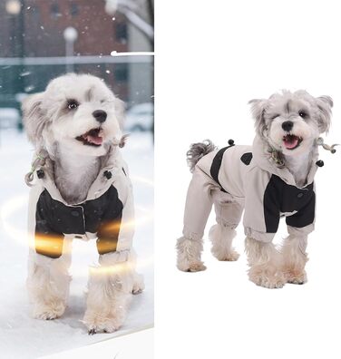 Зимовий теплий пуховик для собак, для активного відпочинку, прогулянок, холодної погоди, різних порід, тепла одіяння для тварин, білий (темно-синій, M)