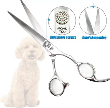 Професійна вигнута ножиця для грумінгу собак і котів, 440C сталь, 20.3 см (8'')