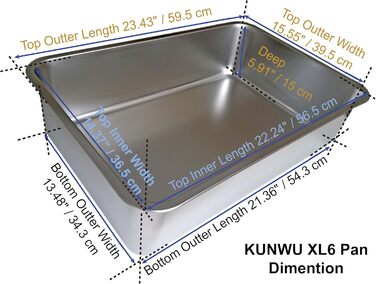 Набір для туалету котів KUNWU, нержавіюча сталь, 60x40x15 см, для котів, собак та кроликів, антикорозійний, легко чиститься, довговічний (XL)
