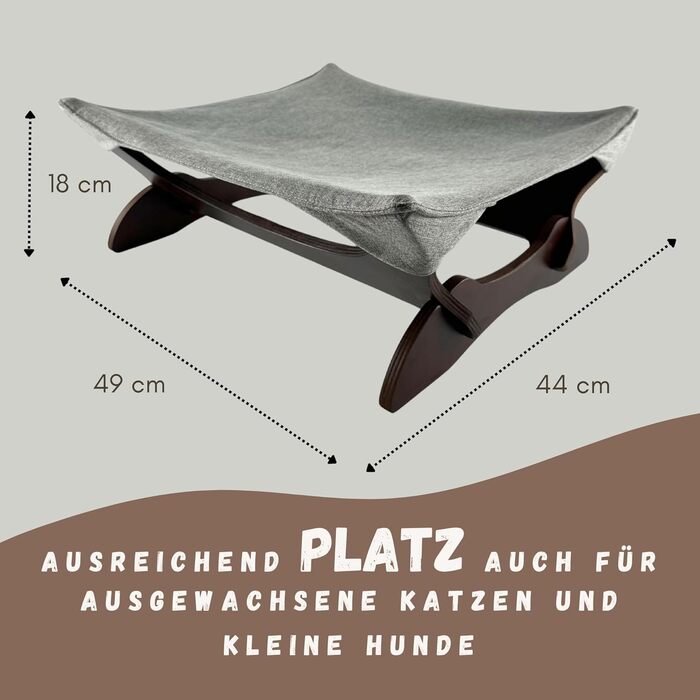 Крісло-гамак для котів та маленьких собак, крісло-лежанка для тварин, коричневе