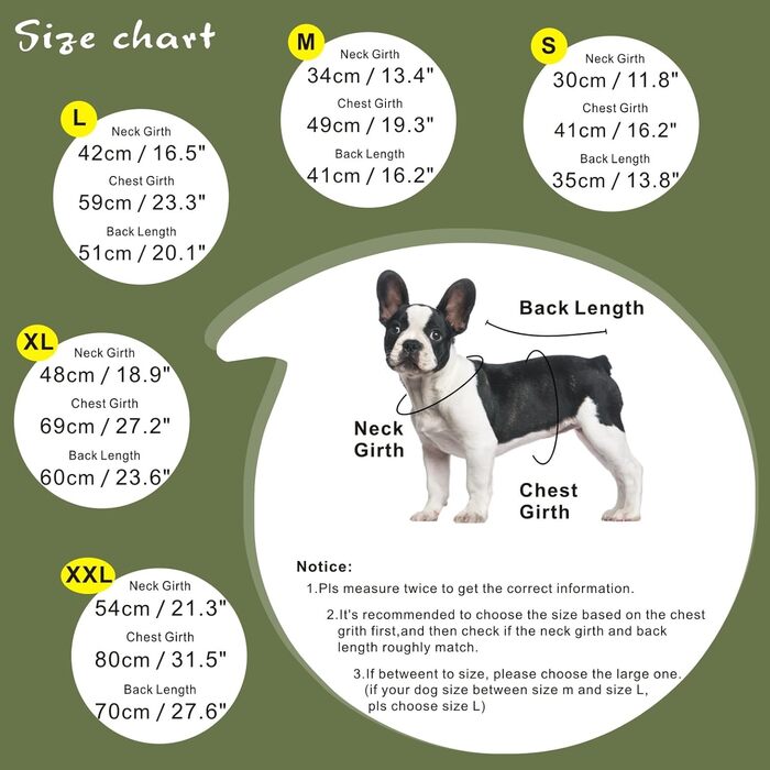 Водонепроникний дощовик для собак Oslueidy, з капюшоном, для малих, середніх та великих собак, цуценят, S-XXL (Зелений, L)