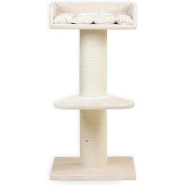 Дряпак для великих котів RHRQuality Maine Coon Lounge 120 см, товсті 20 см сизалеві стовпи, кремовий