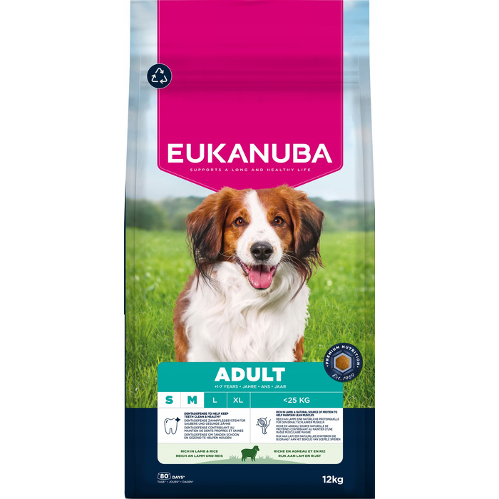 Сухий корм для собак Eukanuba для малих та середніх порід, ягня, 12 кг
