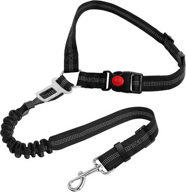 Регульований 3-в-1 нашийник для собак, стягуючий поводок з еластичним амортизатором, міцний, безпечний для автомобіля, фіксатор для собак
