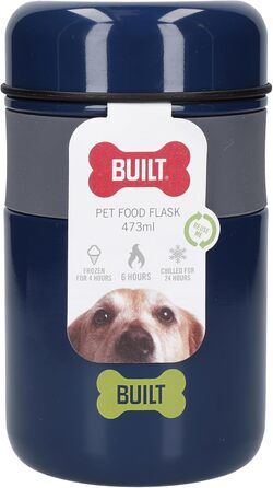 Контейнер для їжі для тварин з нержавіючої сталі, 473 мл, блакитний, BPA-free