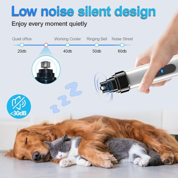 Електричний точило для собачих кігтів Silent Groom Pro - 3 насадки