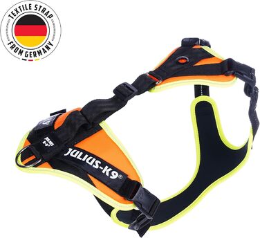 Шлейка для собак Julius-K9 Mantrailing Outdoor L-XL, неонова помаранчева з UV-кантом