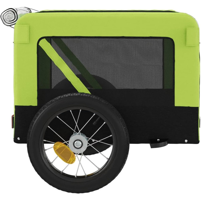 Фаркоп-причіп для собак Gecheer, причіп для собак, транспортер для собак, з відбивачами та прапором, зручний дизайн, зелено-чорний оксфордський матеріал та метал, 54.5 x 120 x 53 см, зелений