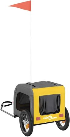 Причіп для велосипеда для собак жовтого та сірого кольорів, Oxford-Gewebe та залізо, LH62839