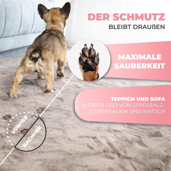 Очисник для лап тварин Maggie & Cooper (розмір S, колір: рожевий) | чисті лапки | з мікрофібровим рушником | 2 розміри | придатний для миття в посудомийній машині | м'які щітки