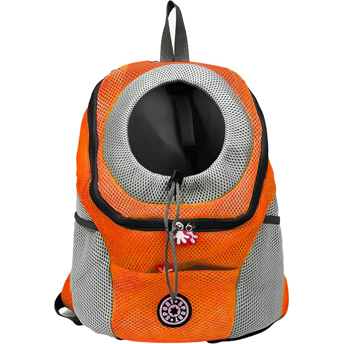 Рюкзак-переноска для собак та котів, до 10 кг, дихаючий, для подорожей та активного відпочинку (Оранжевий)