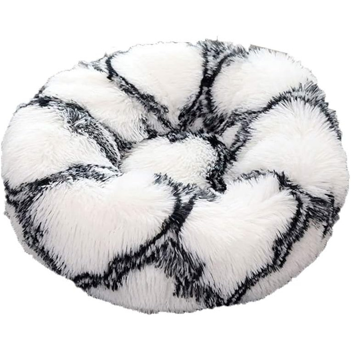 Кругле плюшеве ліжко для домашніх тварин Gradient: м'яке, тепле, водонепроникне, діаметр 50 см, чорний колір