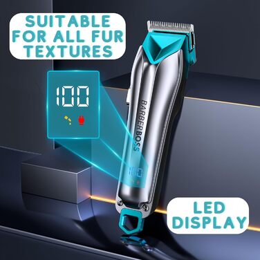 Професійна машинка для стрижки собак та котів BarberBoss QR-9088, бездротова, для густого хутра, комплект