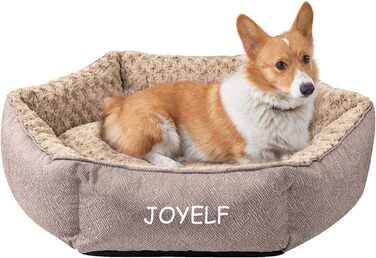JOYELF Ліжко для собак і котів середнє шестикутне, антистрес, плюшеве, для малих і середніх порід, машинне прання