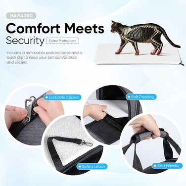 Рюкзак-переноска для котів з сітчастим вікном - складаний переносник для котів та маленьких собак (4-8 кг) з надійною застібкою-блискавкою, страхувальний поводок, ідеальний для подорожей та прогулянок