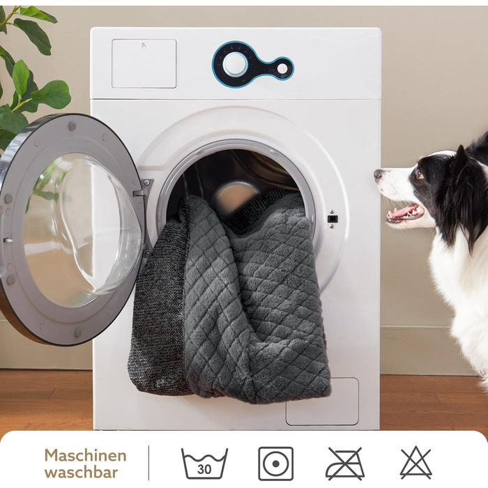 Ортопедичне ліжко для собак JOEJOY, великі породи, миюче, з неслизьким покриттям, кошик для собак з м'якого штучного хутра, 107x76x24 см, XL, сірий