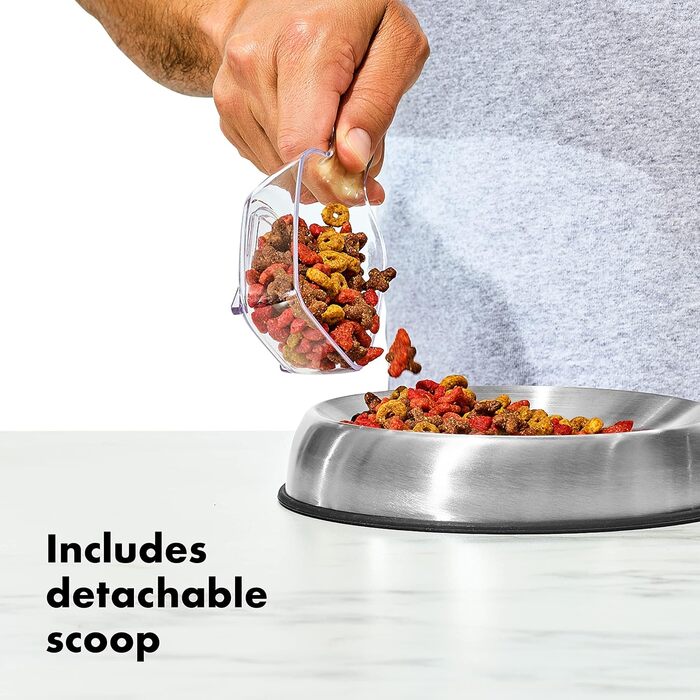 OXO Good Grips контейнер для корму тварин 4,2 л з лопаткою, герметичний, BPA-free, для до 1,8 кг корму для собак або 1,6 кг корму для котів