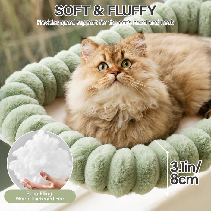 Лежанка для котів на вікно EDAGNY: гамак з м'яким знімним чохлом, сталевий каркас, до 18 кг (зелений, M)