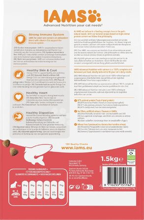 Сухий корм для котів IAMS з лососем для дорослих від 1 до 6 років, 10 кг