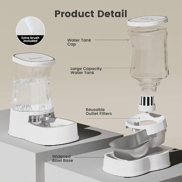 Автоматичний диспенсер для води для котів та собак Gardner 3.85L, без електроенергії, BPA Free, для середніх та великих тварин