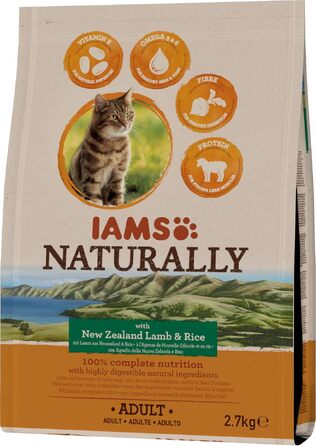 Сухий корм для котів IAMS Naturally з ягням та рисом, 2.7 кг