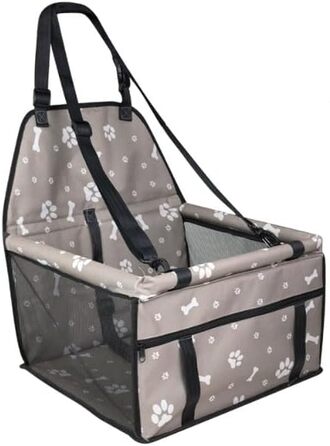 Автомобільний лежак для собак, переноска для тварин, автокрісло для собак з ременями безпеки, аксесуари для собак (сірий, 40x33x25 см)