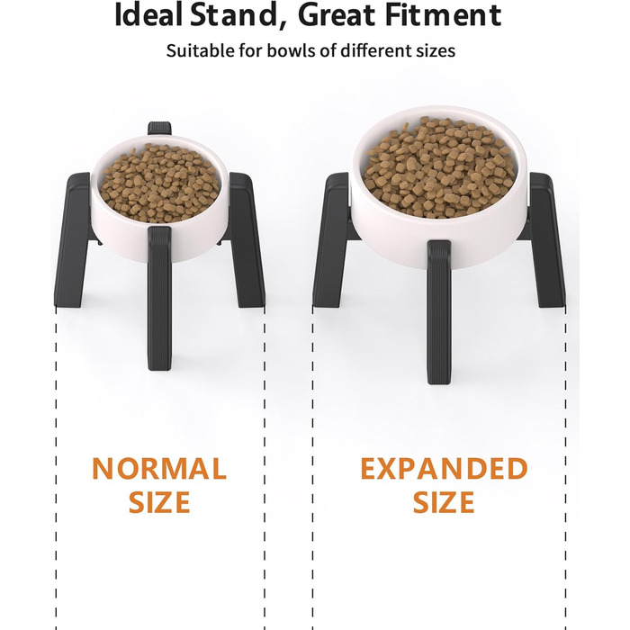 Підставки для мисок для собак JunsPow (2 шт.) - регульована ширина, для середніх та великих собак, стабільні та неслизькі [тільки підставка]