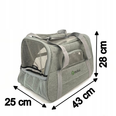 Транспортувальна сумка-переноска для котів та собак, сіра, зручна та портативна