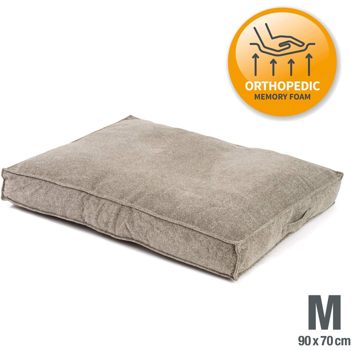 JAMAXX Преміум подушка для собак ортопедична, 90x70 см, пісочний колір