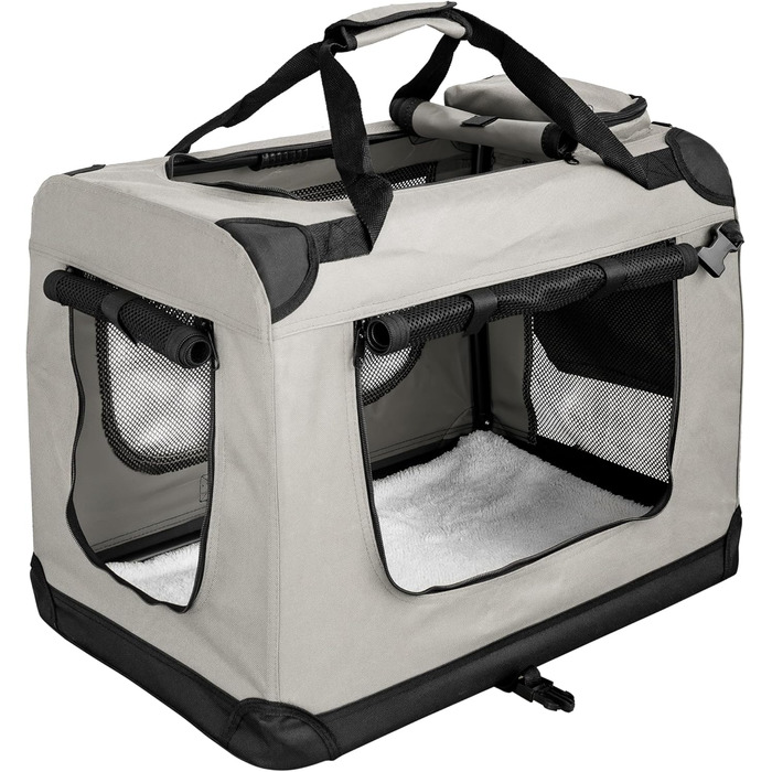 Складана переносна сумка-бокс для собак та котів Petigi (кремовий, M, 60x42x45 см)