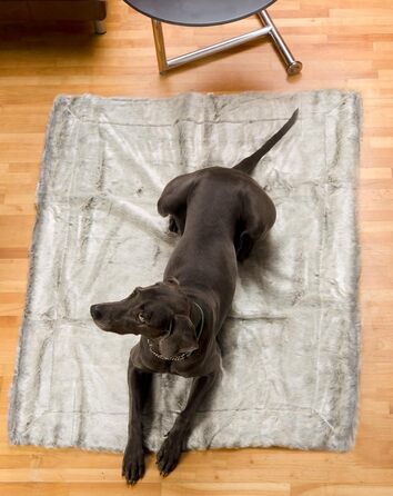 Плед з штучного хутра для собак, сріблястий лис, 60x90 см