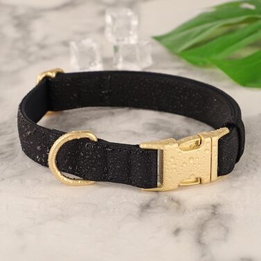 Нашийник для собак Didog з нейлону, м'який, з металевою застібкою-швидкої фіксації, чорний, розмір M (33-51 см)