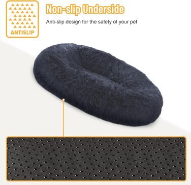 Кругле ліжко для собак і котів з плюшу, 120 см, сіре (4XL)