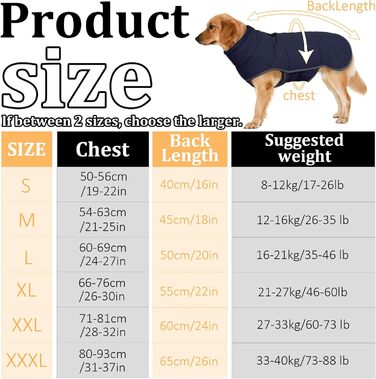 Водонепроникна тепла куртка для собак SilverChry, зручний нашийник, відбивачі, флісова підкладка, для великих собак, тепла та комфортна в холодну погоду, для дому та на вулицю
