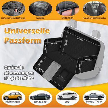 Накидка для собак у машину – захист заднього сидіння, автокилим для собак, килимок у багажник для подорожей та перевезень
