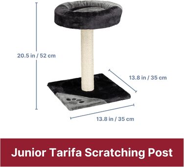 Дряпка для котів TRIXIE Tarifa, 52 см, сірий/чорний – компактний котячий будиночок з лежаком, зручний та стійкий