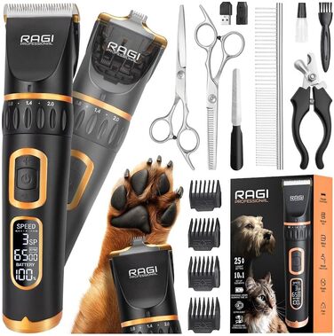 Машинка для стрижки собак RAGI - бездротова, тиха, акумуляторна для собак та котів, чорна