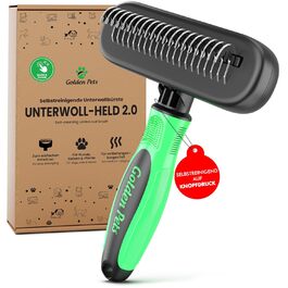 Щітка для вичісування підшерстя собак та котів (довгошерстих порід) - щітка для видалення підшерстка, ковтунів та вузлів, для линьки, Golden Pets