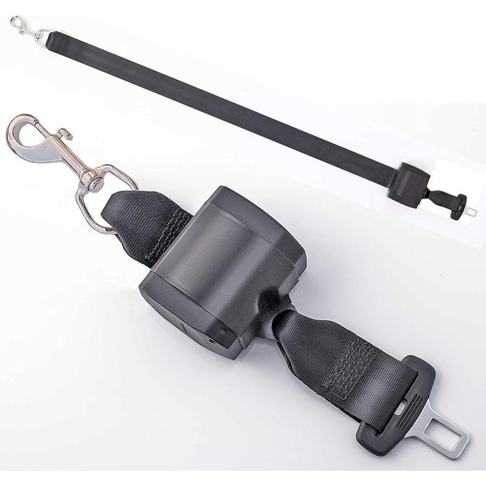Автоматичний собачий ремінь безпеки для автомобіля - висувний, німецьке виробництво / Ремінь для собак середніх та великих порід / Ремінь з поворотним карабіном з нержавіючої сталі