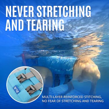 Спасальний жилет для собак ZLX Ripstop Blue L, для малих, середніх та великих собак, регульований, легкий, для плавання та водного відпочинку