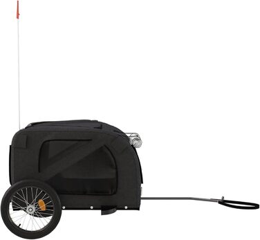 Причіп для велосипеда для собак, чорний, Oxford-тканина та метал. Причіп для велосипеда, вантажний причіп - 93884