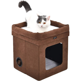 Складаний будиночок для котів Amazon Basics, коричневий, 38x38x43 см