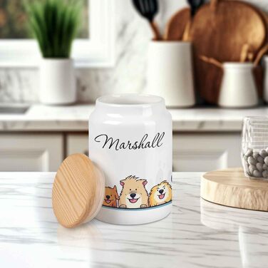 Банка для ласощів з гравіюванням - персоналізована з ім'ям для собак та котів - ідеально для зберігання корму