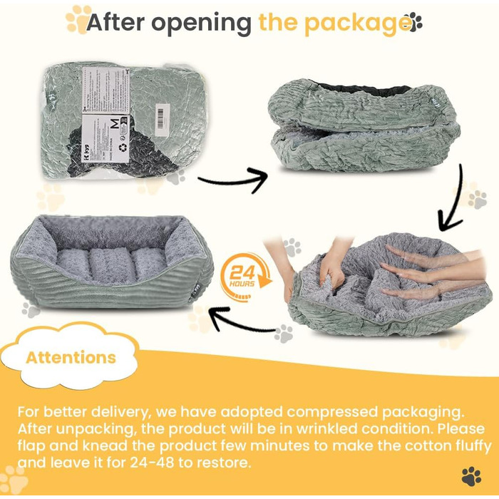 Ківш для собак великих порід, котячий лежак, миється, пухнастий, м'який та теплий, сірий, 90*68*19 см XL