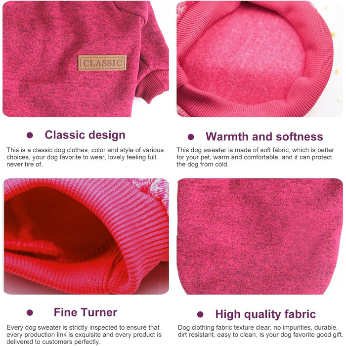 Теплий собачий светр для осені/зими (бордовий, 2XL)