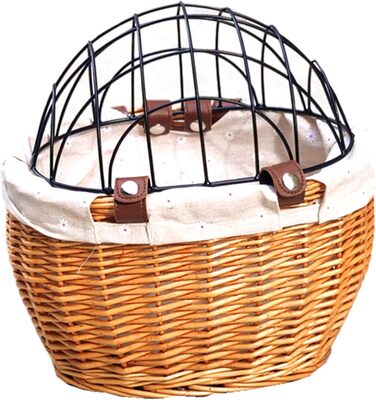 Велосипедний кошик для собак та котів – безпечний, знімний, з плетеним кошиком, 11 x 8 x 9,8 x 13 см