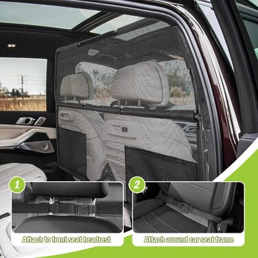 Бар'єр для собак у машину, 142.2 см, для позашляховиків, SUV, легкових авто, захист заднього сидіння, сітка-перегородка, зручна подорож