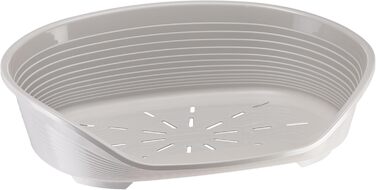 Крізьлежанка для собак Ferplast Siesta Deluxe, велика, сіра, 84 x 55 x 28,5 см, пластик, знімний кошик, антиковзаюча поверхня