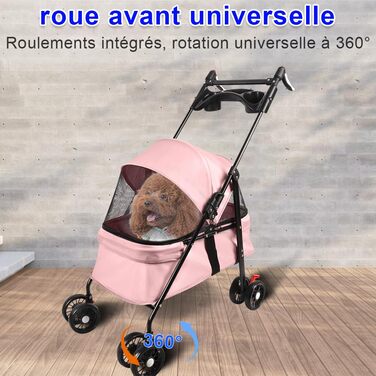 Дитяча коляска 3 в 1 для собак та котів, складні, з колесами EVA, ручка, 3 вікна з сітки, тримач для напоїв, для маленьких та літніх собак, тролей для людей з обмеженими можливостями, 50 x 70 x 95 см